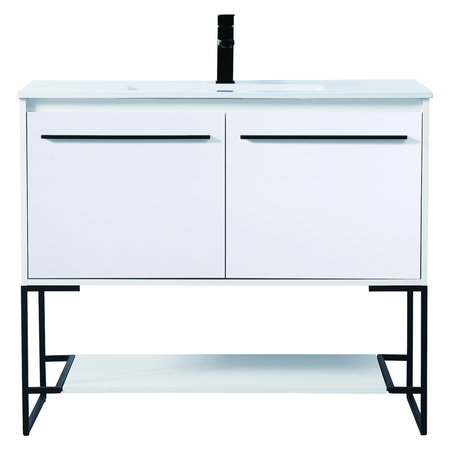 ELEGANT DECOR 40 Inch Single Bathroom Vanity In White VF42040WH